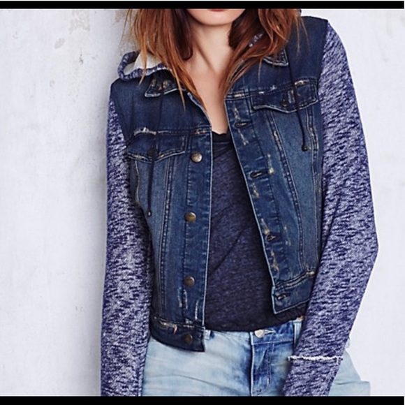 Free People denim jacket with removable hood - Picture 5 of 5